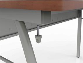 img 1 attached to 🖥️ Linea Italia Small Metal Computer Desk with Wood Top: Easy Assembly, Home or Office Laptop Table (36" x 24", Cherry)