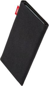 img 3 attached to 📱 fitBAG Rave Black Custom Tailored Sleeve for iPhone 11: Made in Germany, Fine Suit Fabric Pouch Case Cover with Microfiber Lining for Display Cleaning