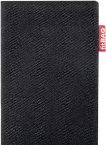 img 1 attached to 📱 fitBAG Rave Black Custom Tailored Sleeve for iPhone 11: Made in Germany, Fine Suit Fabric Pouch Case Cover with Microfiber Lining for Display Cleaning