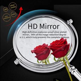 img 2 attached to 🔍 GURUN 8-inch Double-Sided Swivel Tabletop Makeup Mirror with 10x Magnification, 12.2-inch Height, Chrome Finish M2251 (8in, 10x)