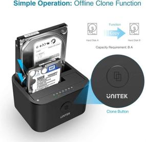 img 3 attached to 💻 Unitek USB 3.0 к SATA Двойная станция док-станция для внешних жестких дисков - Поддержка 2.5/3.5-дюймовых HDD SSD, Оффлайн Клонирование, UASP, Вместимость 16 ТБ, 12 В/3 Адаптер питания.