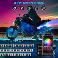 🏍️ tachico 8pcs motorcycle led lights kits: app controlled rgb smart brake ip67 waterproof accent glow neon for harley davidson honda kawasaki suzuki, with dual rf remote control logo