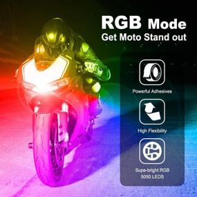 img 3 attached to 🏍️ TACHICO 8pcs Motorcycle LED Lights Kits: APP Controlled RGB Smart Brake IP67 Waterproof Accent Glow Neon for Harley Davidson Honda Kawasaki Suzuki, with Dual RF Remote Control