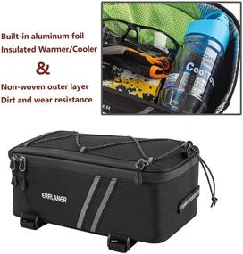 img 3 attached to 🚲 ERRLANER Bicycle Rack Rear Carrier Bag: Insulated Trunk Cooler, Waterproof PU Leather, 7L Capacity, Reflective MTB Bike Pannier with Rain Cover