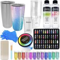 complete epoxy tumblers kit: clear cast epoxy, silicone resin brush, tumbler glitter, and supplies for epoxy tumbler crafting logo