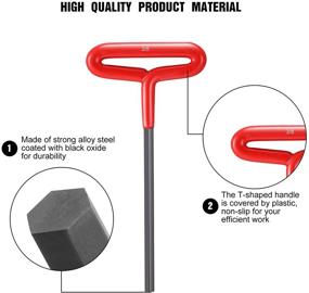 img 2 attached to 🔧 Набор шестигранных ключей с T-образным рукояткой, 10 штук, комплект ключей Allen - Размеры 3/32, 7/64, 1/8, 9/64, 5/32, 3/16, 7/32, 1/4, 5/16 и 3/8 дюйма