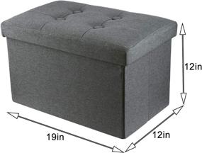 img 2 attached to 🪑 Yummargot Grey Storage Ottoman Bench Footrest Seat - Versatile Cube Ottoman for Living Room, Bedroom, and Hallway