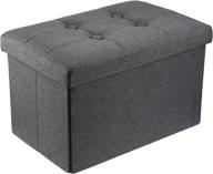 🪑 yummargot grey storage ottoman bench footrest seat - versatile cube ottoman for living room, bedroom, and hallway logo