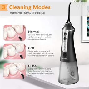 img 2 attached to 💦 TUREWELL Water Flossing Cordless Oral Irrigator: Portable, Waterproof Teeth Cleaner with 3 Modes - Ideal for Travel & Family Use, Includes 5 Water Jet Tips
