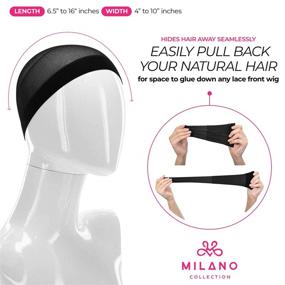img 2 attached to 🎩 Premium Breathable Milano Collection Wig Caps for Women - Stretchable Nylon Bald Wig Cap Liner Stocking for Wigs and Lace Front Wigs - Black, 9-Pack (9 Count)