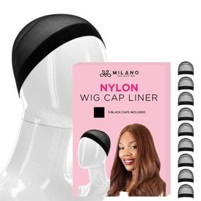 img 4 attached to 🎩 Premium Breathable Milano Collection Wig Caps for Women - Stretchable Nylon Bald Wig Cap Liner Stocking for Wigs and Lace Front Wigs - Black, 9-Pack (9 Count)