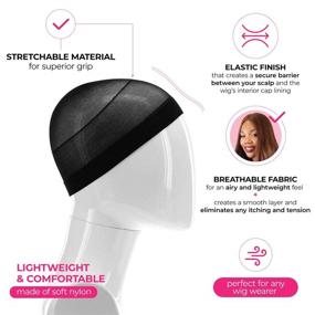 img 3 attached to 🎩 Premium Breathable Milano Collection Wig Caps for Women - Stretchable Nylon Bald Wig Cap Liner Stocking for Wigs and Lace Front Wigs - Black, 9-Pack (9 Count)