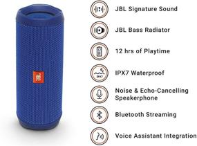 img 3 attached to JBL Flip 4 Синий: Водонепроницаемый портативный Bluetooth динамик для исключительного звука