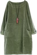 mordenmiss oversize corduroy dresses pockets women's clothing logo