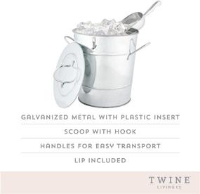 img 3 attached to 🍺 Galvanized Metal Drink Tub: Twine Ice Bucket with Lid and Ice Scoop, Wine and Beer Chiller - Holds 5.35 Gallons