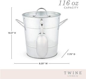 img 1 attached to 🍺 Galvanized Metal Drink Tub: Twine Ice Bucket with Lid and Ice Scoop, Wine and Beer Chiller - Holds 5.35 Gallons