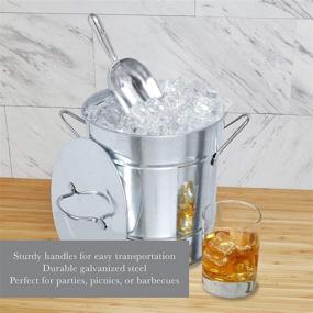 img 2 attached to 🍺 Galvanized Metal Drink Tub: Twine Ice Bucket with Lid and Ice Scoop, Wine and Beer Chiller - Holds 5.35 Gallons