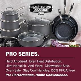 img 3 attached to 🍳 Granitestone Pro Cookware Set 13 Piece Hard Anodized Premium Chef’s Pots and Pans with Ultra Nonstick Diamond & Mineral Coating, Stay Cool Handles Oven Dishwasher & Metal Utensil Safe - Improved SEO
