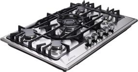 img 3 attached to 🔥 Sealed 5-Burner Stainless Steel Gas Cooktop – 30 Inch, LG/NG Convertible, Heavy-Duty Grates, Thermocouple Protection