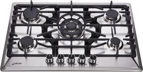 img 4 attached to 🔥 Sealed 5-Burner Stainless Steel Gas Cooktop – 30 Inch, LG/NG Convertible, Heavy-Duty Grates, Thermocouple Protection