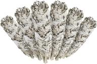 🌿 premium california white sage smudge sticks - pack of 6, approximately 4 inches long - made in the usa logo