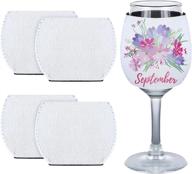 🍷 sublimation blank neoprene wine glass sleeve – insulator cover for wine glass, 5-piece set, 4.5 x 3.3 inch логотип