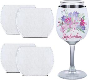 img 4 attached to 🍷 Sublimation Blank Neoprene Wine Glass Sleeve – Insulator Cover for Wine Glass, 5-Piece Set, 4.5 x 3.3 Inch