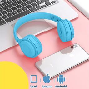 img 3 attached to 🎧 Kids Bluetooth Headphones: Wireless Over-Ear Bluetooth 5.0 Headset with Folding Storage and Microphone - Blue