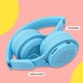img 1 attached to 🎧 Kids Bluetooth Headphones: Wireless Over-Ear Bluetooth 5.0 Headset with Folding Storage and Microphone - Blue