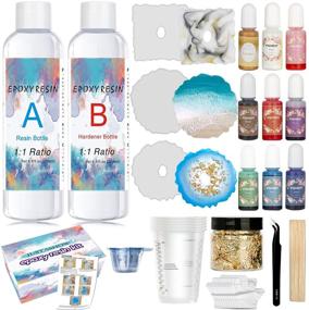 img 4 attached to 🎨 JUSTASHOW Resin Starter Kit: 3 Coaster Molds, Pigment Set & Epoxy Tools for DIY Tumbler, River Table Tops, Jewelry Crafts