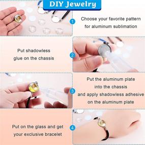 img 2 attached to 📿 DIY Bracelet Craft Supplies Kit: 12-Piece Bracelet Bezel Settings Blanks with Sublimation Bangles, Aluminum Sheets, and Glass Domes - Jewelry Making Round Gem Trays in Charming Colors (20mm)