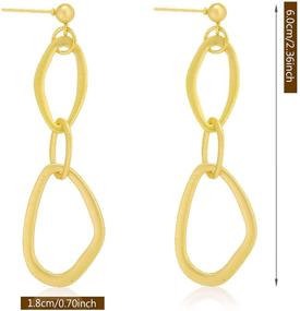 img 3 attached to 🔶 Chic Charm: Women's Gold Geometry Earrings - Abstract Hollow Circle Design