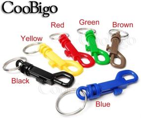 img 2 attached to 🎒 25-Pack Colorful Plastic Snap Hooks with 6.5mm Rotary Cord Hole and 30mm Split Keychain O-Ring - Ideal for Backpacks, Outdoor Camping Kits - #FLC018-AO