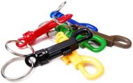 🎒 25-pack colorful plastic snap hooks with 6.5mm rotary cord hole and 30mm split keychain o-ring - ideal for backpacks, outdoor camping kits - #flc018-ao logo