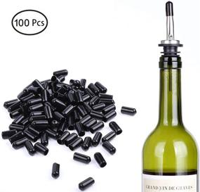 img 3 attached to 🍾 100 Pcs Pour Spout Cover Caps for Olive Oil Liquor Bottles - Rubber Dust Covers for LEGERM Pourers (Spout Not Included)