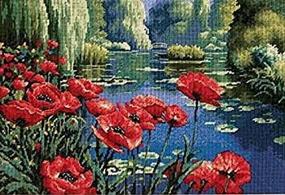 img 4 attached to 🌺 Lakeside Poppies DIMENSIONS Needlepoint Kit - 16" x 11