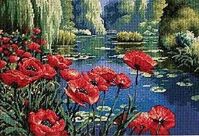 img 3 attached to 🌺 Lakeside Poppies DIMENSIONS Needlepoint Kit - 16" x 11