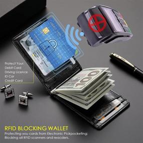 img 2 attached to 🧳 Streamlined Foldable Wallets: Sleek Leather Accessories for Men with RFID Blocking