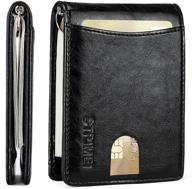 🧳 streamlined foldable wallets: sleek leather accessories for men with rfid blocking logo