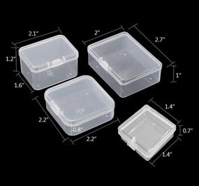 img 2 attached to 📦 Pcxino 40 Pack Small Clear Storage Box with Hinged Lid - Ideal for Small Items and Craft Projects