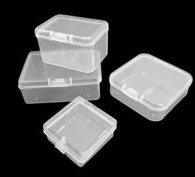 img 3 attached to 📦 Pcxino 40 Pack Small Clear Storage Box with Hinged Lid - Ideal for Small Items and Craft Projects