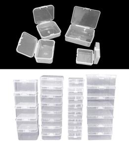 img 4 attached to 📦 Pcxino 40 Pack Small Clear Storage Box with Hinged Lid - Ideal for Small Items and Craft Projects