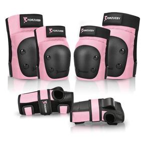 img 4 attached to Forzueby Adult/Kids Knee Pads Elbow Pads Wrist Guards 6 In 1 Protective Gear Set For Inline Roller Skating Skateboarding Scooter BMX Etc Sports & Fitness