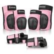 forzueby adult/kids knee pads elbow pads wrist guards 6 in 1 protective gear set for inline roller skating skateboarding scooter bmx etc sports & fitness logo