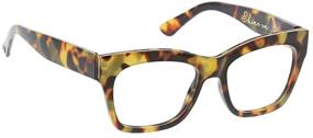 img 1 attached to 👓 Peepers by PeeperSpecs Women's Shine On Square Blue Light Blocking Reading Glasses, Tortoise - Clear Vision & Stylish Eye Protection for Digital Screens, 53 + 1.5