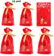 🎁 konsait christmas drawstring candy bag gift treat cookie pouch - 30pack" logo