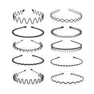 💇 lovinshow metal headbands (10 pcs) – fashionable unisex hair accessories for men and women. non-slip black headband hair hoods with spring wavy design - perfect for home, outdoor activities, sports, and yoga use. logo