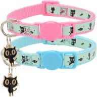 🐱 enhance visibility & safety with barleygoo 2 pack glow in the dark cat collars + bell & breakaway feature logo