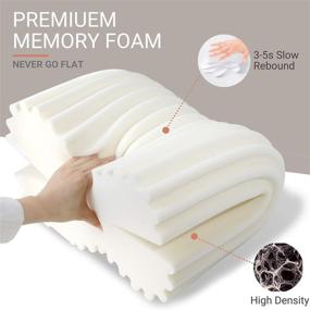 img 3 attached to 🌙 Подушка Ivellow Contour Memory Foam для бокового сна с ортопедической поддержкой шеи - ортопедическая подушка для снятия боли в шее, хиропрактическая эргономичная подушка для спокойного сна, включает бесплатное наволочку (плотная, стандартный размер)