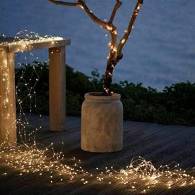 img 3 attached to 🎄 2pcs Christmas Tree Lights Bundle String Lights with Remote Control, 220LED 10 Strands Vine Waterfall Hanging Twinkle Fairy Lights, Waterproof Copper Wire Battery Operated USB String Lights for Wedding Decoration